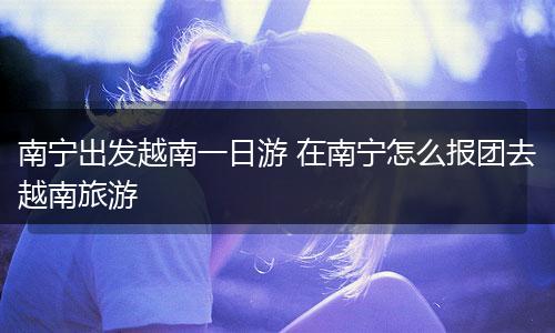 南宁出发越南一日游 在南宁怎么报团去越南旅游