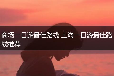 商场一日游最佳路线 上海一日游最佳路线推荐