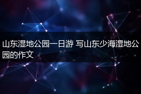 山东湿地公园一日游 写山东少海湿地公园的作文