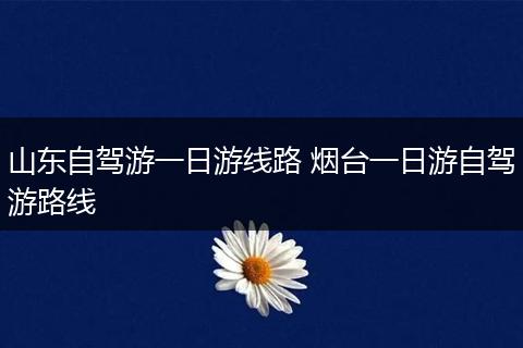 山东自驾游一日游线路 烟台一日游自驾游路线