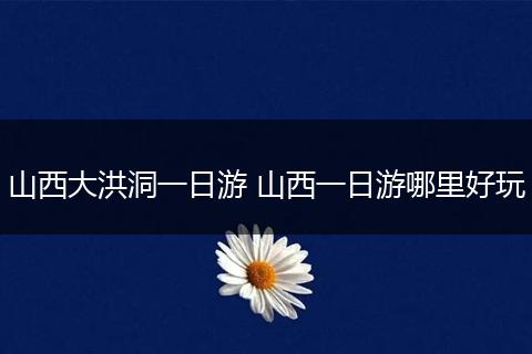 山西大洪洞一日游 山西一日游哪里好玩