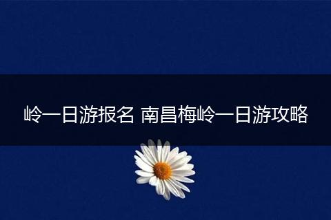 岭一日游报名 南昌梅岭一日游攻略