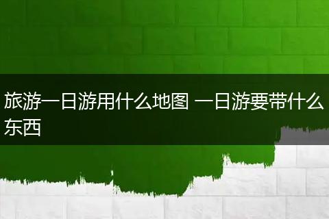 旅游一日游用什么地图 一日游要带什么东西