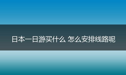 日本一日游买什么 怎么安排线路呢
