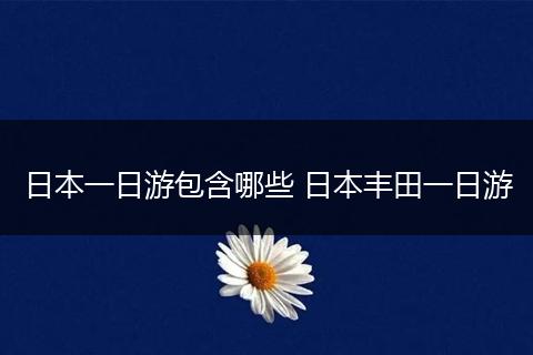 日本一日游包含哪些 日本丰田一日游