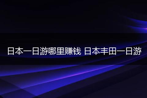 日本一日游哪里赚钱 日本丰田一日游