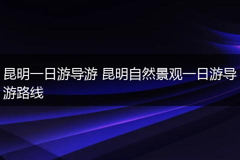 昆明一日游导游 昆明自然景观一日游导游路线