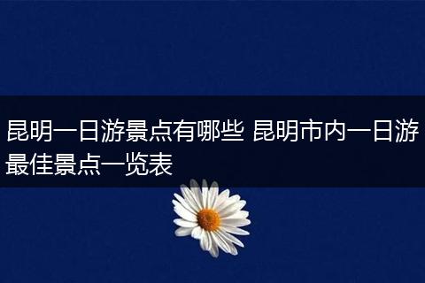 昆明一日游景点有哪些 昆明市内一日游最佳景点一览表