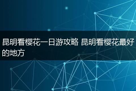 昆明看樱花一日游攻略 昆明看樱花最好的地方