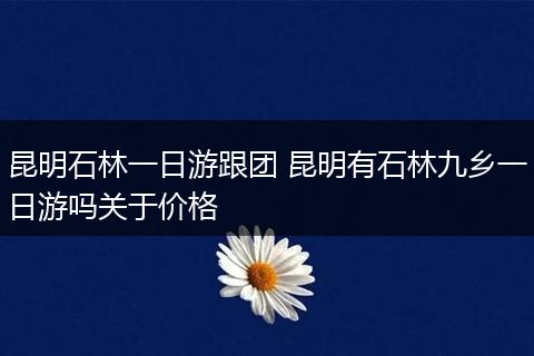 昆明石林一日游跟团 昆明有石林九乡一日游吗关于价格