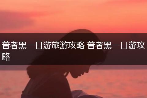 普者黑一日游旅游攻略 普者黑一日游攻略