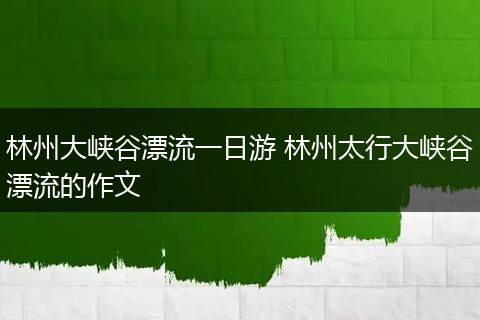 林州大峡谷漂流一日游 林州太行大峡谷漂流的作文