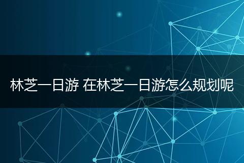 林芝一日游 在林芝一日游怎么规划呢
