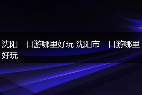 沈阳一日游哪里好玩 沈阳市一日游哪里好玩