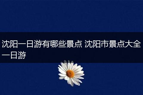 沈阳一日游有哪些景点 沈阳市景点大全一日游