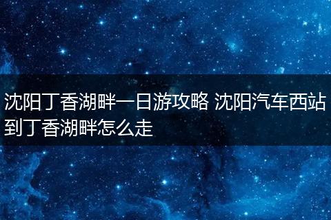 沈阳丁香湖畔一日游攻略 沈阳汽车西站到丁香湖畔怎么走