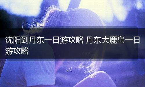 沈阳到丹东一日游攻略 丹东大鹿岛一日游攻略