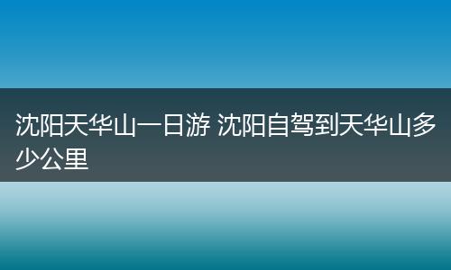 沈阳天华山一日游 沈阳自驾到天华山多少公里