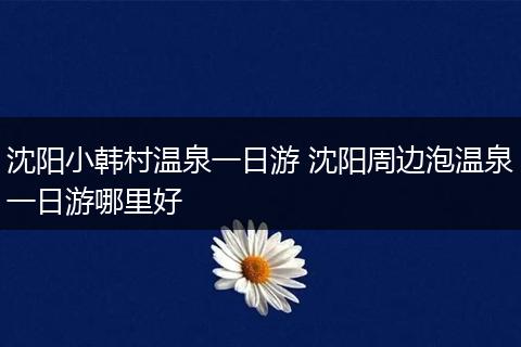 沈阳小韩村温泉一日游 沈阳周边泡温泉一日游哪里好