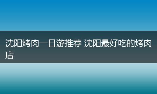 沈阳烤肉一日游推荐 沈阳最好吃的烤肉店