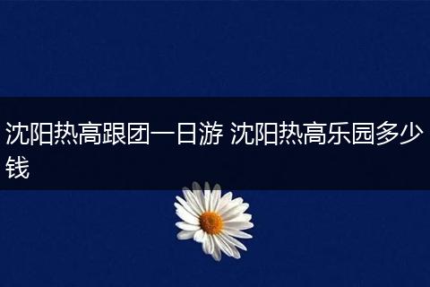 沈阳热高跟团一日游 沈阳热高乐园多少钱