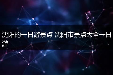 沈阳的一日游景点 沈阳市景点大全一日游