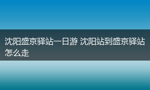 沈阳盛京驿站一日游 沈阳站到盛京驿站怎么走