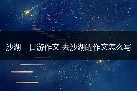 沙湖一日游作文 去沙湖的作文怎么写