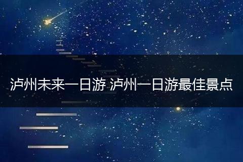 泸州未来一日游 泸州一日游最佳景点