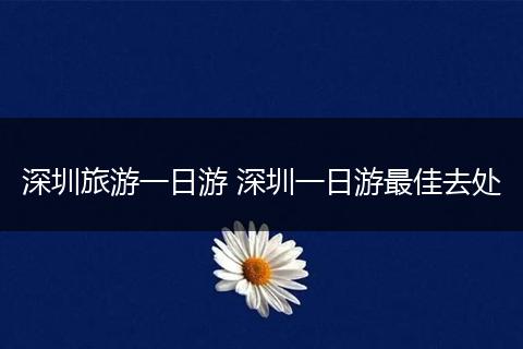 深圳旅游一日游 深圳一日游最佳去处
