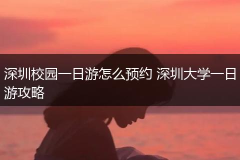 深圳校园一日游怎么预约 深圳大学一日游攻略