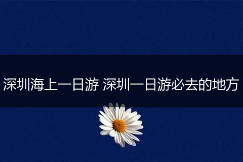 深圳海上一日游 深圳一日游必去的地方