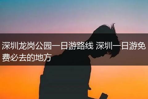 深圳龙岗公园一日游路线 深圳一日游免费必去的地方