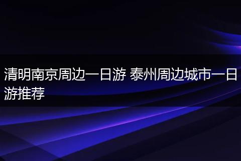 清明南京周边一日游 泰州周边城市一日游推荐