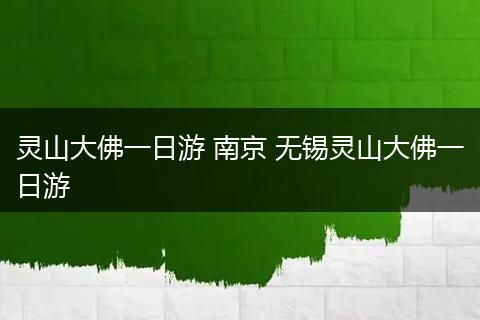 灵山大佛一日游 南京 无锡灵山大佛一日游