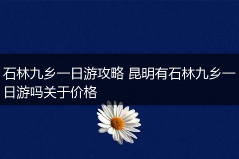 石林九乡一日游攻略 昆明有石林九乡一日游吗关于价格