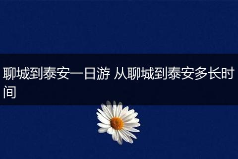 聊城到泰安一日游 从聊城到泰安多长时间