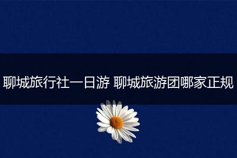 聊城旅行社一日游 聊城旅游团哪家正规