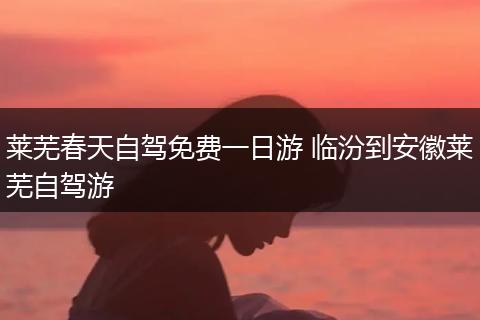 莱芜春天自驾免费一日游 临汾到安徽莱芜自驾游