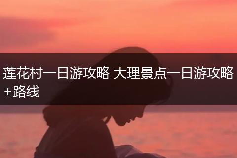 莲花村一日游攻略 大理景点一日游攻略+路线