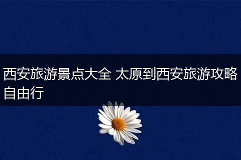 西安旅游景点大全 太原到西安旅游攻略自由行