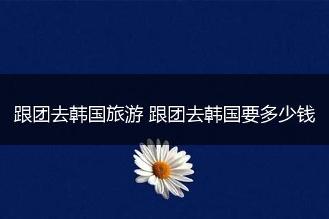 跟团去韩国旅游 跟团去韩国要多少钱