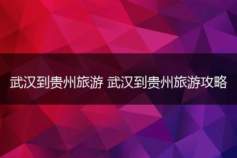 武汉到贵州旅游 武汉到贵州旅游攻略