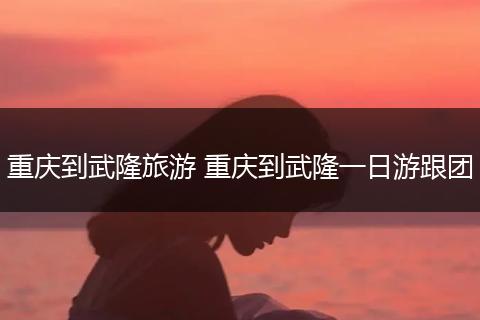 重庆到武隆旅游 重庆到武隆一日游跟团