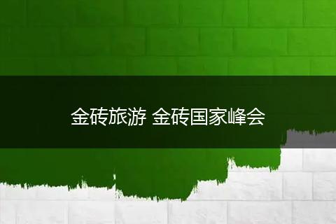 金砖旅游 金砖国家峰会