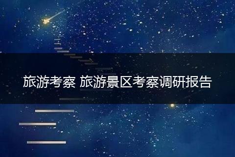 旅游考察 旅游景区考察调研报告