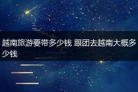 越南旅游要带多少钱 跟团去越南大概多少钱