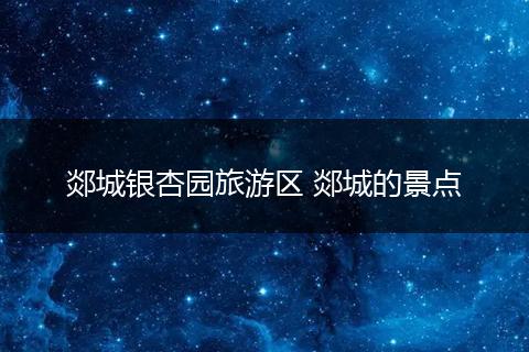 郯城银杏园旅游区 郯城的景点