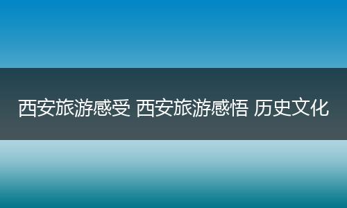 西安旅游感受 西安旅游感悟 历史文化