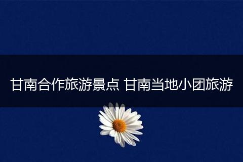 甘南合作旅游景点 甘南当地小团旅游